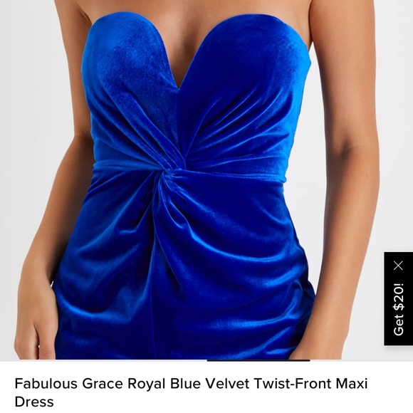 Blue Velvet Twist-Front Maxi Dress - Picture 3 of 5